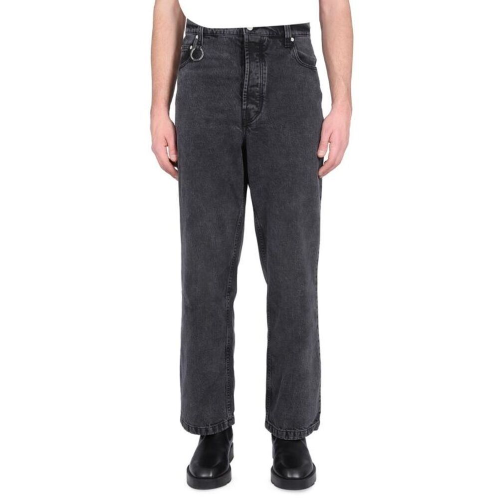 ETUDES STUDIO Men's Washed Denim Jeans Men BLACK Pants